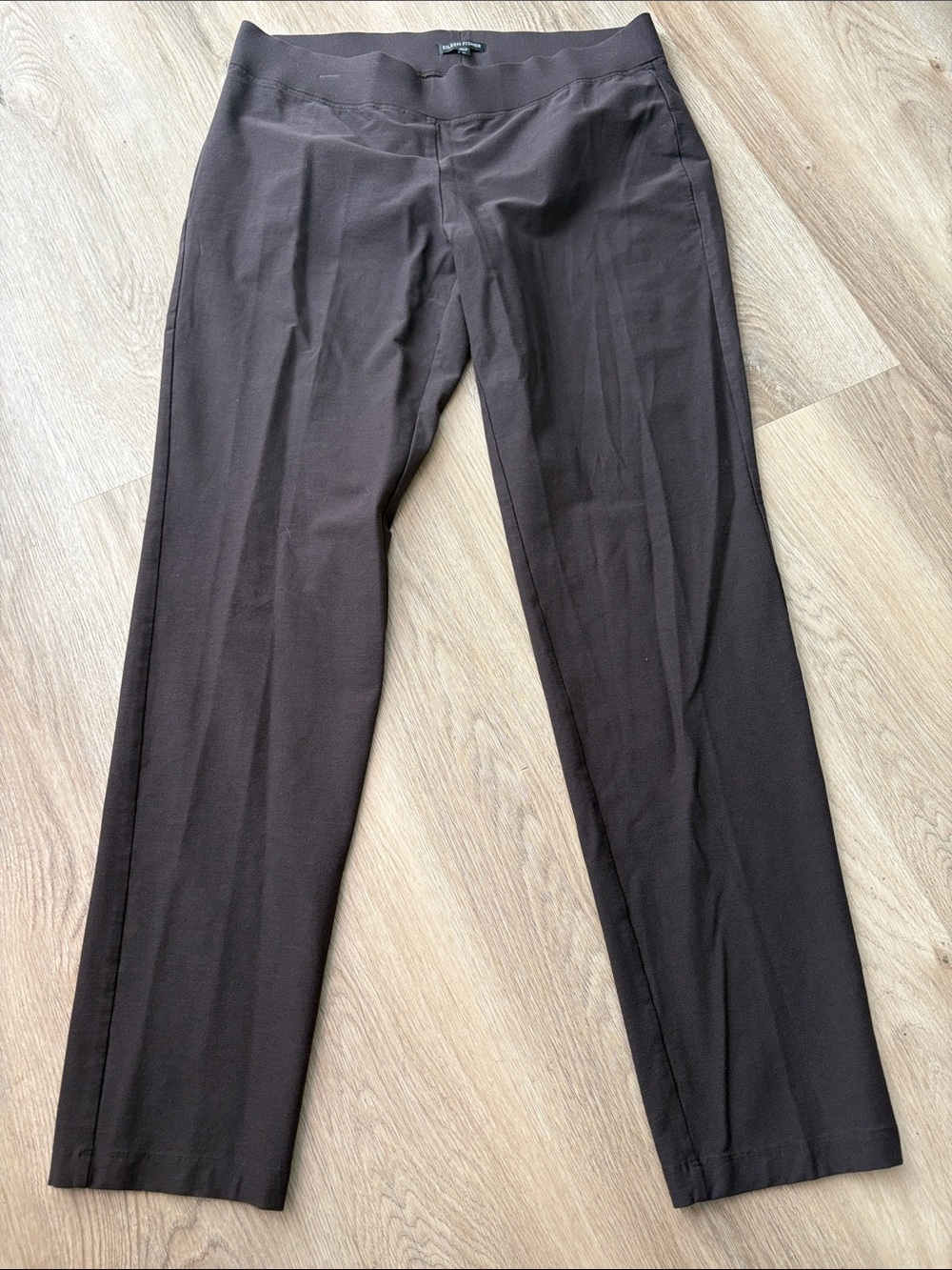 Eileen Fisher Washable Stretch Crepe Slim Ankle Pants Meteor Gray Size Medium - Picture 3 of 8
